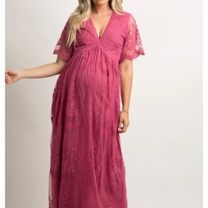 Pink blush maternity dress